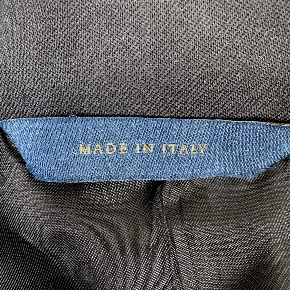Brooks Brothers Suit Jacket 45R Black 1818 Madison Fit Estrato Italy Wool Blazer